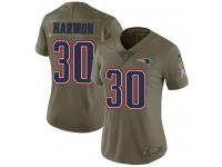 Nike Duron Harmon Limited Olive Women's Jersey - NFL New England Patriots #30 2017 Salute to Service