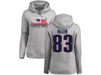 Nike Dwayne Allen Heather Gray 2017 AFC Champions Women's - NFL New England Patriots #83 Pullover Hoodie