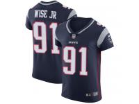 Nike Elite Deatrich Wise Jr Navy Blue Men's Jersey - New England Patriots #91 NFL Vapor Untouchable Home