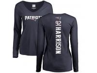 Nike James Harrison Navy Blue Backer Slim Fit Women's - NFL New England Patriots #92 Long Sleeve T-Shirt