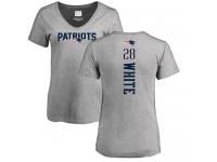 Nike James White Ash Backer V-Neck Women's - NFL New England Patriots #28 T-Shirt