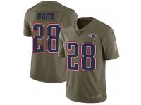 Nike James White Limited Olive Youth Jersey - NFL New England Patriots #28 2017 Salute to Service