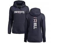 Nike Jeremy Hill Navy Blue Backer Women's - NFL New England Patriots #33 Pullover Hoodie