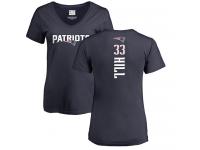 Nike Jeremy Hill Navy Blue Backer Women's - NFL New England Patriots #33 T-Shirt