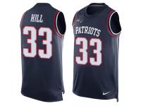 Nike Jeremy Hill Navy Blue Men's Jer44sey - NFL New England Patriots #33 Player Name & Number Tank Top