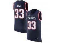 Nike Jeremy Hill Navy Blue Men's Jer44sey - NFL New England Patriots #33 Rush Player Name & Number Tank Top