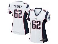 Nike Joe Thuney Game White Road Women's Jersey - NFL New England Patriots #62