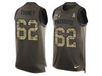 Nike Joe Thuney Green Men's Jer44sey - NFL New England Patriots #62 Salute to Service Tank Top