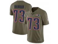 Nike John Hannah Limited Olive Men's Jersey - NFL New England Patriots #73 2017 Salute to Service