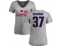 Nike Jordan Richards Heather Gray 2017 AFC Champions V-Neck Women's - NFL New England Patriots #37 T-Shirt