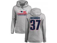 Nike Jordan Richards Heather Gray 2017 AFC Champions Women's - NFL New England Patriots #37 Pullover Hoodie