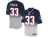 Nike Kevin Faulk Elite Navy Grey Men's Jersey - NFL New England Patriots #33 Fadeaway