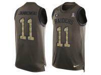 Nike Men NFL Oakland Raiders #11 Sebastian Janikowski Olive Salute To Service Tank Top