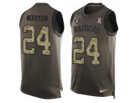 Nike Men NFL Oakland Raiders #24 Charles Woodson Olive Salute To Service Tank Top