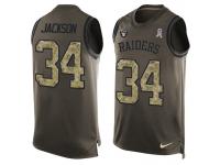 Nike Men NFL Oakland Raiders #34 Bo Jackson Olive Salute To Service Tank Top