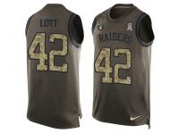 Nike Men NFL Oakland Raiders #42 Ronnie Lott Olive Salute To Service Tank Top