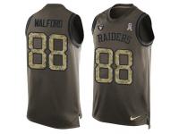 Nike Men NFL Oakland Raiders #88 Clive Walford Olive Salute To Service Tank Top