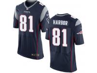 Nike Men's Clay Harbor Elite Navy Blue Home Jersey - New England Patriots NFL #81