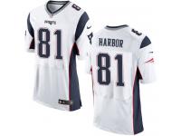 Nike Men's Clay Harbor Elite White Road Jersey - New England Patriots NFL #81