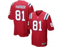 Nike Men's Clay Harbor Game Red Alternate Jersey - New England Patriots NFL #81