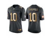 Nike New England Patriots #10 Jimmy Garoppolo Anthracite 2016 Christmas Gold Men's NFL Limited Salute to Service Jersey