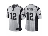 Nike New England Patriots #12 Tom Brady 2016 Gridiron Gray II Men's NFL Limited Jersey