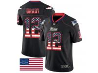 Nike New England Patriots #12 Tom Brady Black Men's Stitched NFL Limited Rush USA Flag Jersey