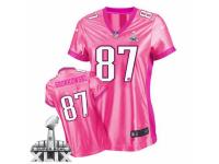 Nike New England Patriots #87 Rob Gronkowski Limited Pink New Women's Be Luv'd Super Bowl XLIX NFL Jersey