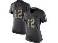 Nike Patriots #12 Tom Brady Black Women Stitched NFL Limited 2016 Salute to Service Jersey