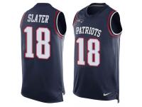 Nike Patriots #18 Matt Slater Navy Blue Team Color Men Stitched NFL Tank Top