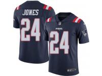 Nike Patriots #24 Cyrus Jones Navy Blue Men Stitched NFL Limited Rush Jersey