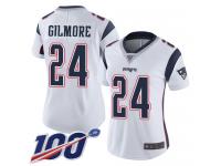 Nike Patriots #24 Stephon Gilmore White Women's Stitched NFL 100th Season Vapor Limited Jersey