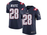 Nike Patriots #28 James White Navy Blue Men Stitched NFL Limited Rush Jersey