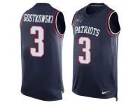 Nike Patriots #3 Stephen Gostkowski Navy Blue Team Color Men Stitched NFL Tank Top