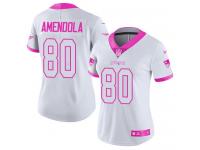 Nike Patriots #80 Danny Amendola White Pink Women Stitched NFL Limited Rush Fashion Jersey