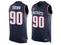 Nike Patriots #90 Malcom Brown Navy Blue Team Color Men Stitched NFL Tank Top