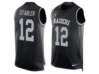 Nike Raiders #12 Kenny Stabler Black Team Color Men Stitched NFL Tank Top