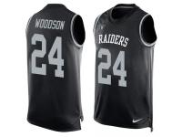 Nike Raiders #24 Charles Woodson Black Team Color Men Stitched NFL Tank Top