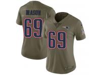 Nike Shaq Mason Limited Olive Women's Jersey - NFL New England Patriots #69 2017 Salute to Service