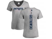 Nike Stephen Gostkowski Ash Backer V-Neck Women's - NFL New England Patriots #3 T-Shirt