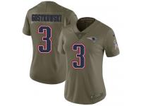 Nike Stephen Gostkowski Limited Olive Women's Jersey - NFL New England Patriots #3 2017 Salute to Service