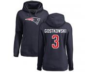 Nike Stephen Gostkowski Navy Blue Name & Number Logo Women's - NFL New England Patriots #3 Pullover Hoodie