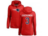 Nike Stephen Gostkowski Red Name & Number Logo Women's - NFL New England Patriots #3 Pullover Hoodie