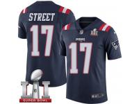 Nike Super Bowl LI 51 Men's Devin Street Limited Navy Blue Jersey - New England Patriots NFL #17