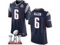 Nike Super Bowl LI 51 Men's Ryan Allen Elite Navy Blue Home Jersey - New England Patriots NFL #6