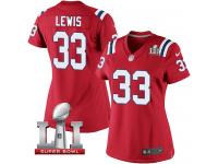 Nike Super Bowl LI 51 Women's Dion Lewis Elite Red Alternate Jersey - New England Patriots NFL #33