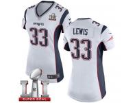 Nike Super Bowl LI 51 Women's Dion Lewis Elite White Road Jersey - New England Patriots NFL #33