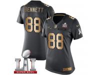 Nike Super Bowl LI 51 Women's Martellus Bennett Limited Black Gold Jersey - New England Patriots