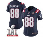 Nike Super Bowl LI 51 Women's Martellus Bennett Limited Navy Blue Jersey - New England Patriots