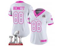 Nike Super Bowl LI 51 Women's Martellus Bennett Limited White Pink Jersey - New England Patriots